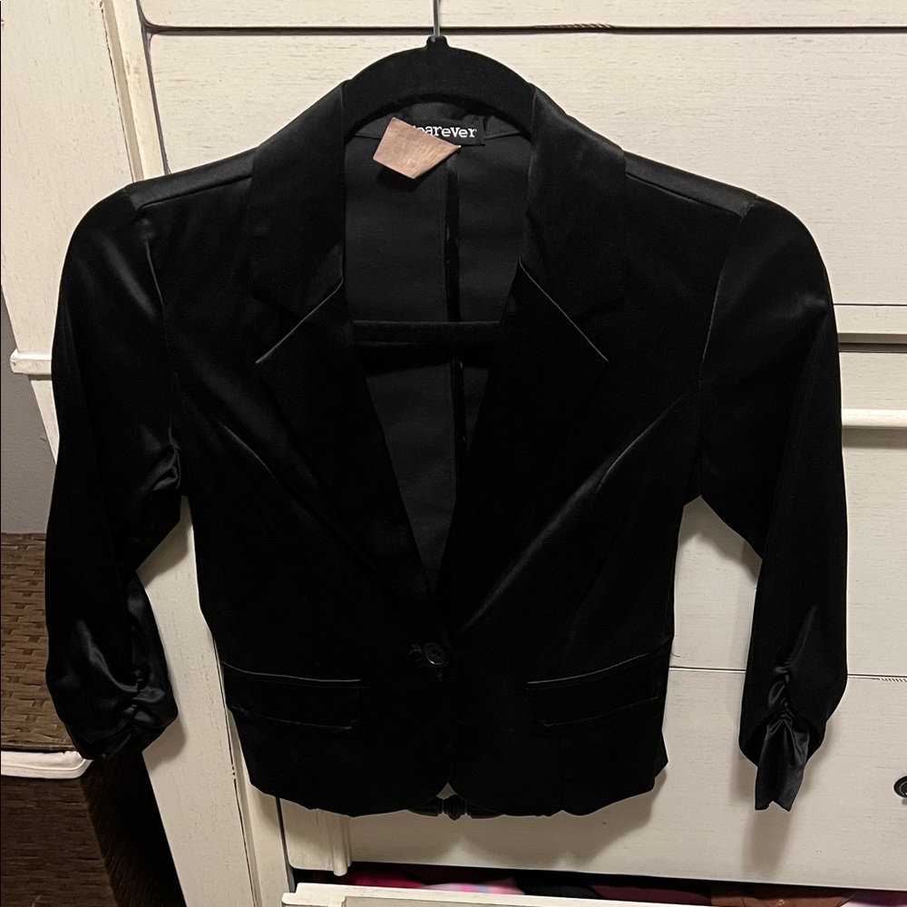 Wearever Elegant Black Satin Blazer